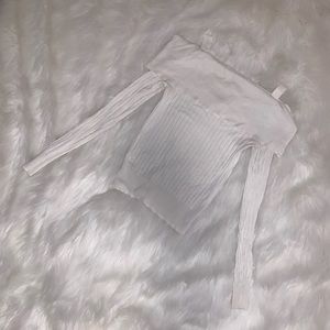 White off the shoulder sweater